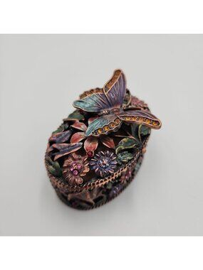 rucinni trinket box Butterfly Floral Enameled